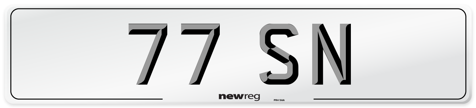 77 SN Number Plate from New Reg